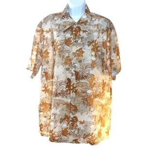 Retro 70s Liberty House Hawaii Aloha Shirt Earthy Psychedelic Foliage Mens XL Ge
